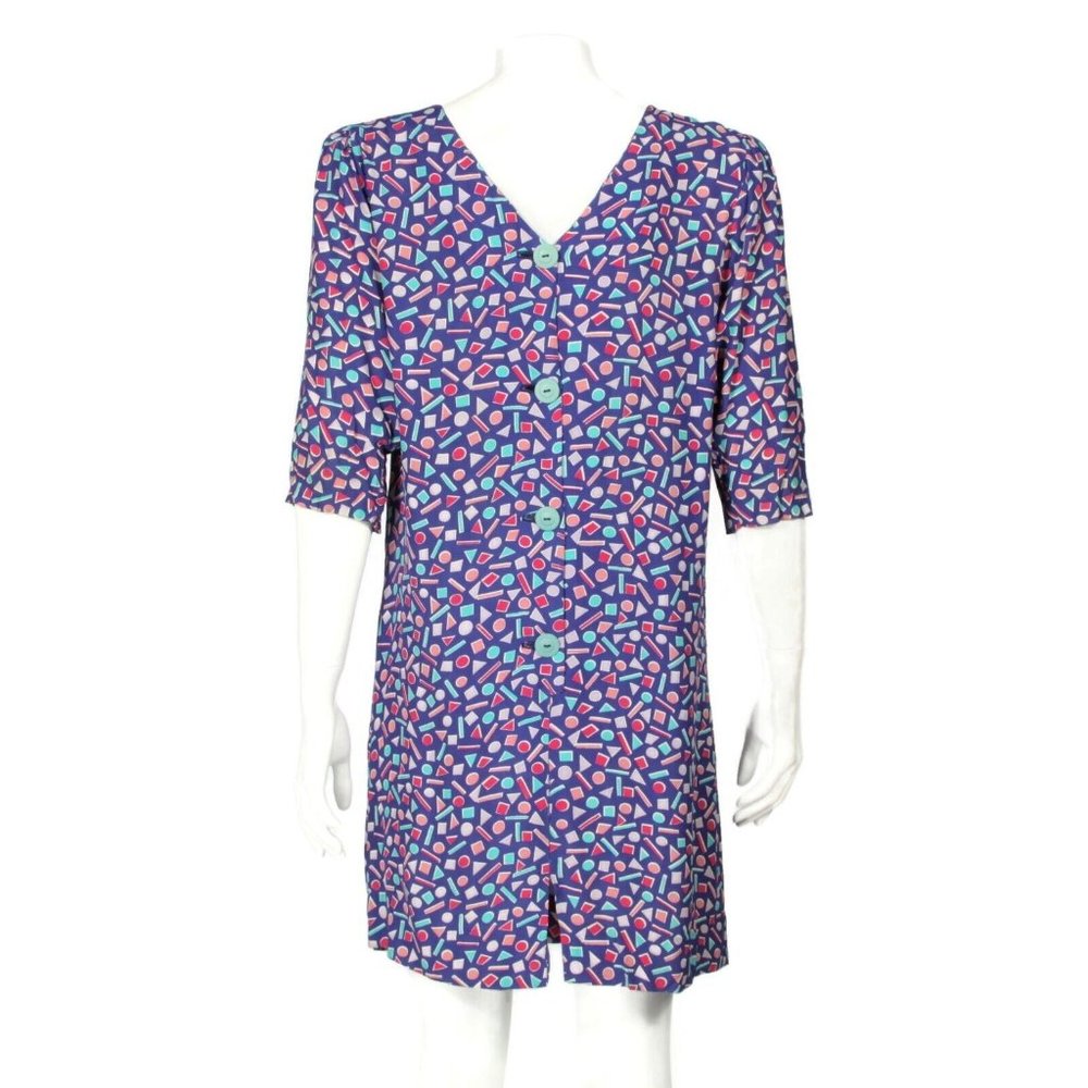 Vintage 80's Jane Schaffhausen Geometric Shapes Retro Cosplay Dress size P8 -077